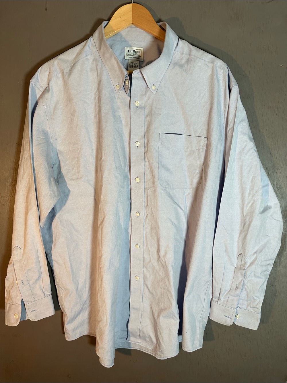L.L. Bean Pale Blue Button-Down Oxford Shirt